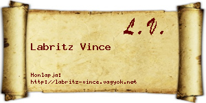 Labritz Vince névjegykártya